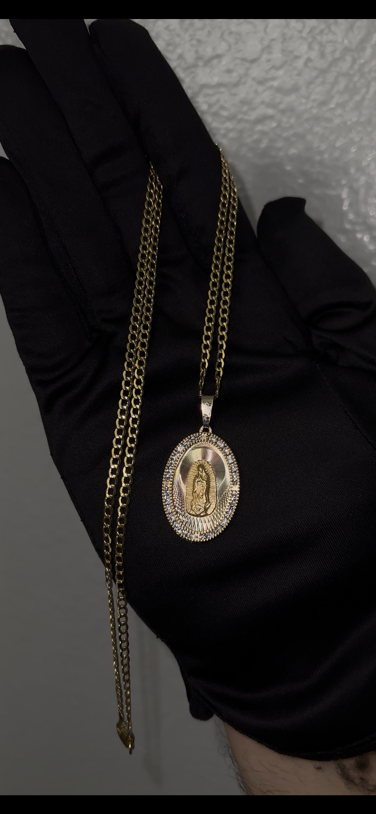 14k real gold virgen Mary chainset