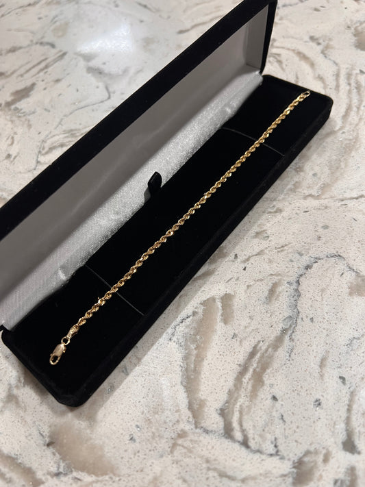 Solid 14k rope bracelet