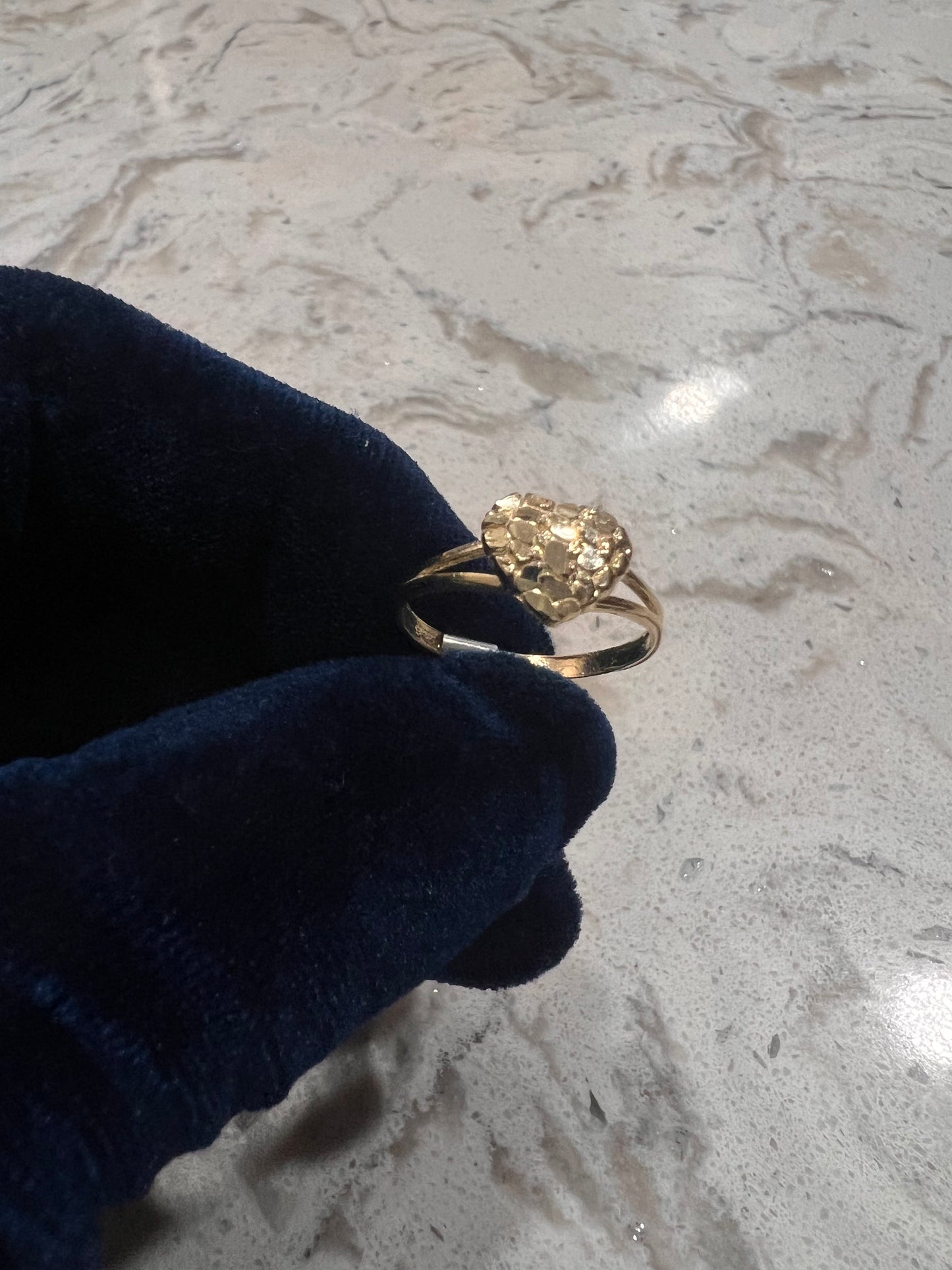 10k real gold heart nugget ring
