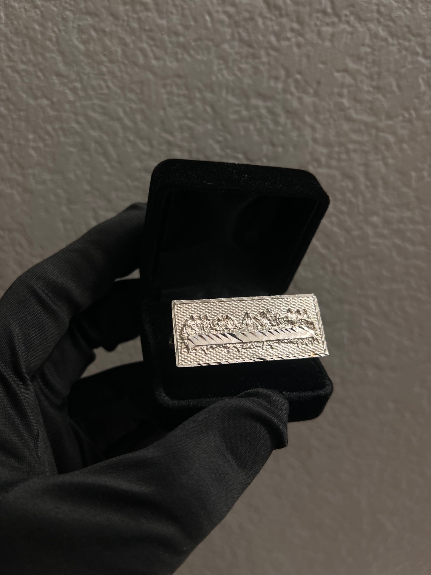 2 finger last supper ring real silver