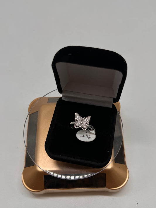 Real silver butterfly ring