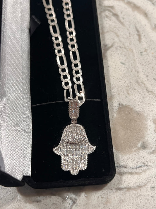 Real silver Hamsa set