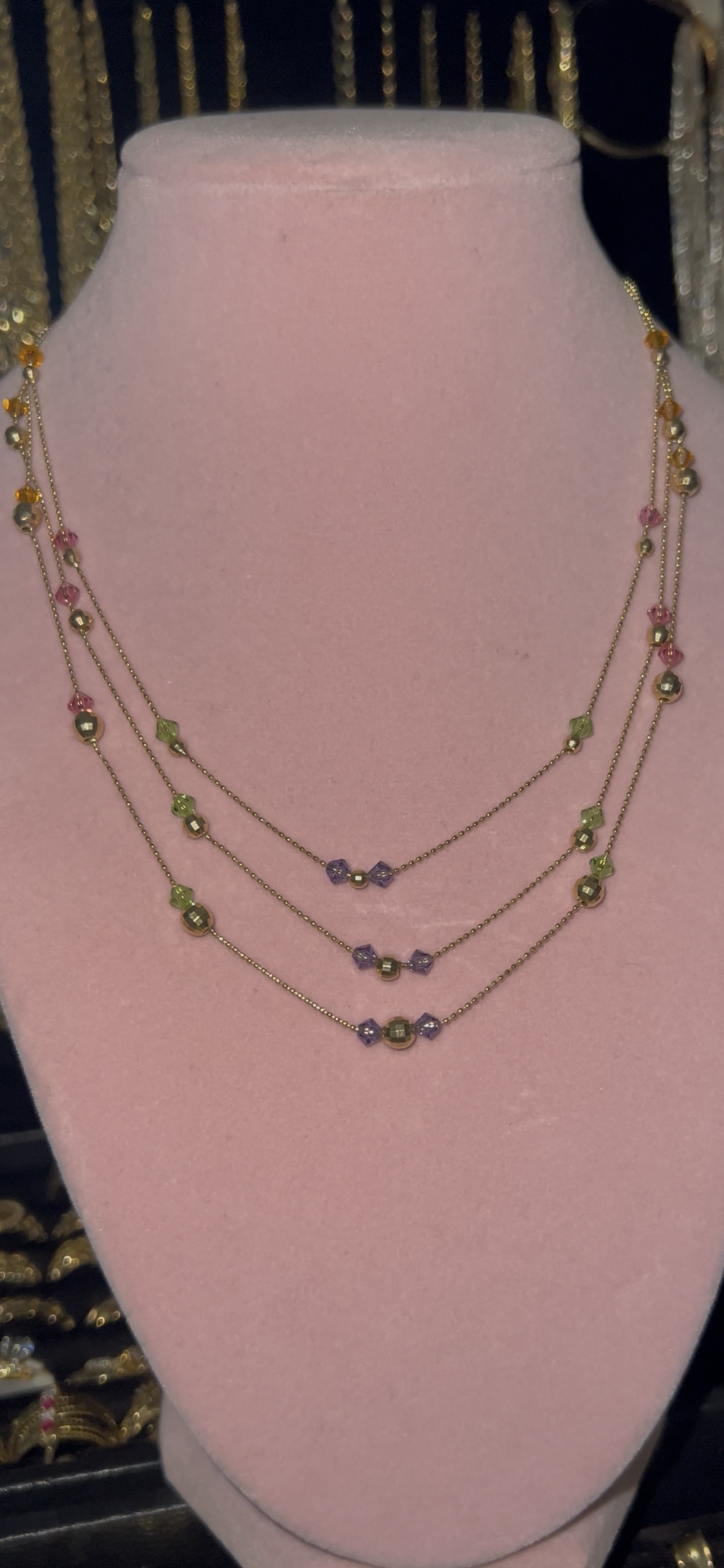 Layered 14k chain multicolor