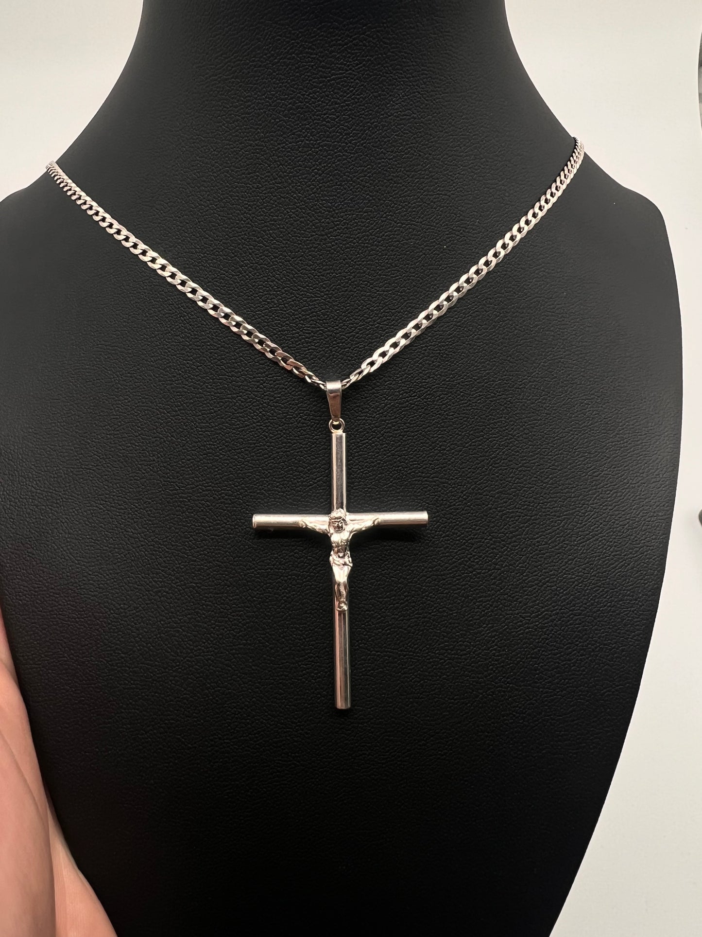 Classic Tube cross Set real .925 silver