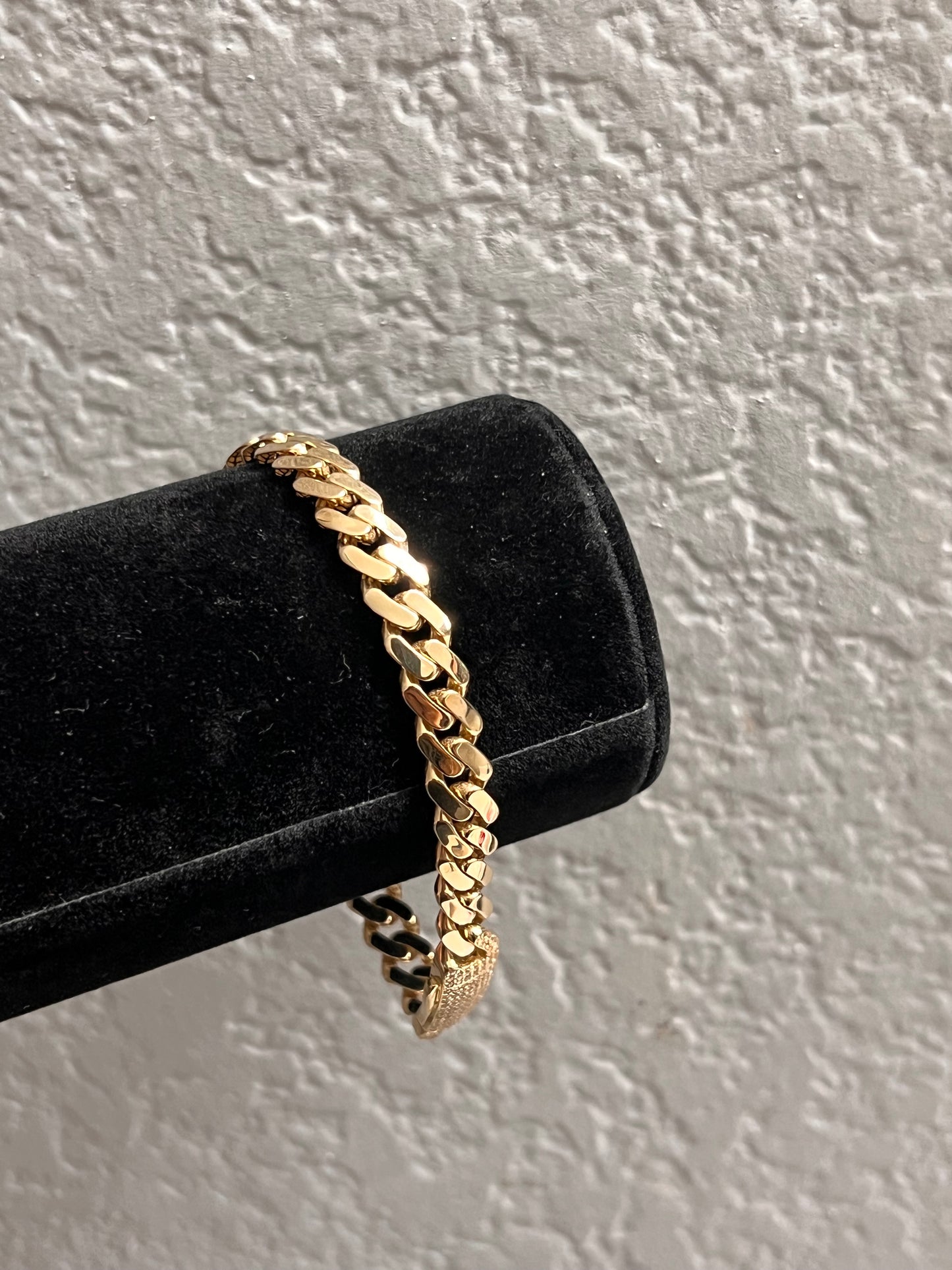 6mm 14k real gold Monaco Cuban bracelet