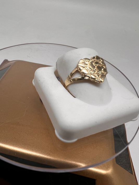 Heart nugget ring 14k real gold