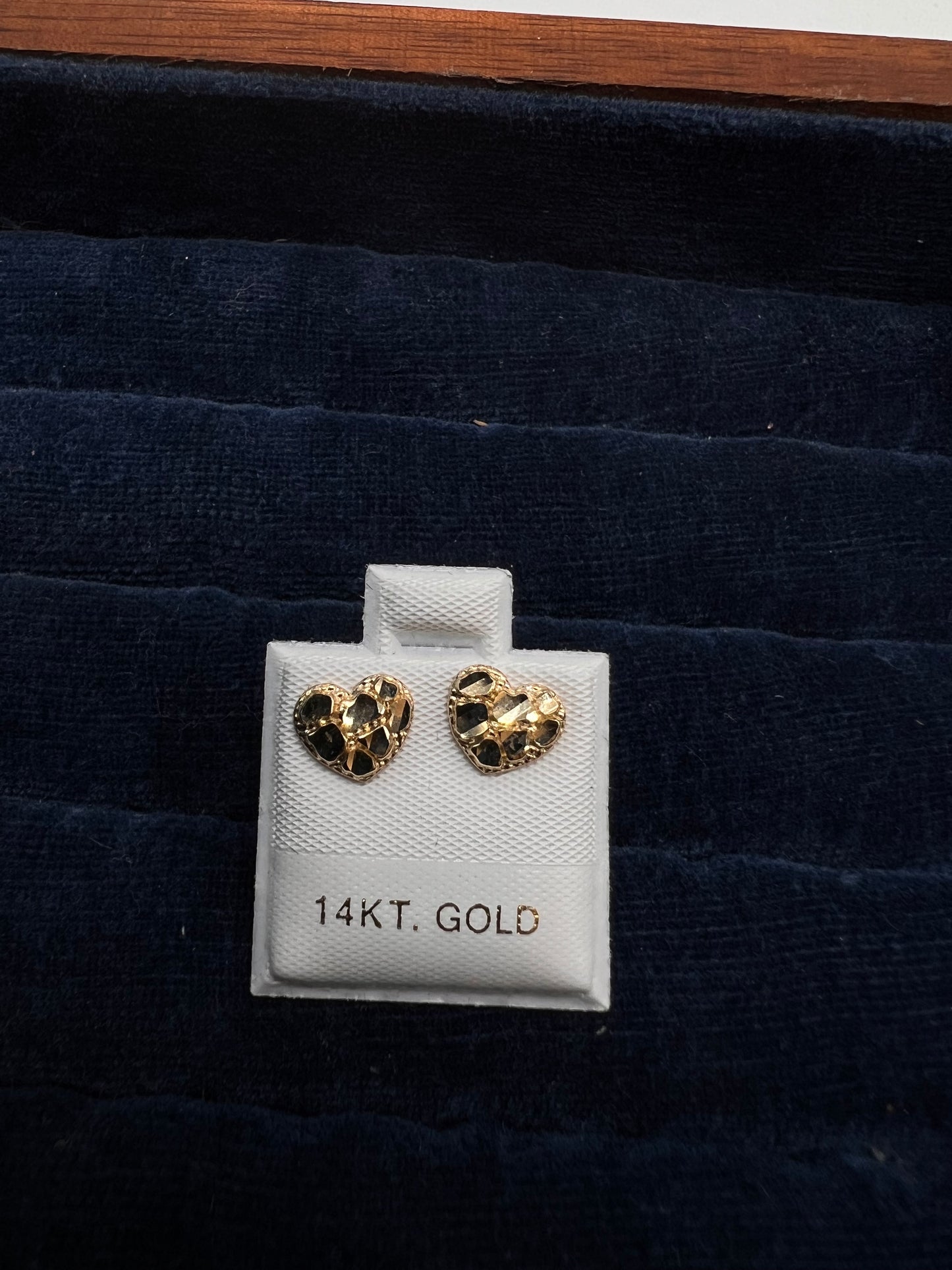 Small Heart 14k Real gold nugget earrings