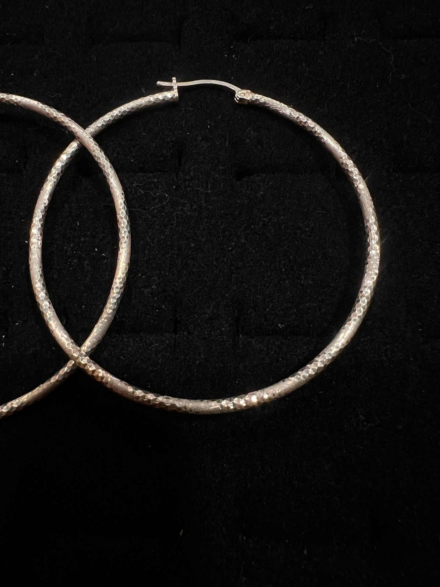 Large real silver Hoops