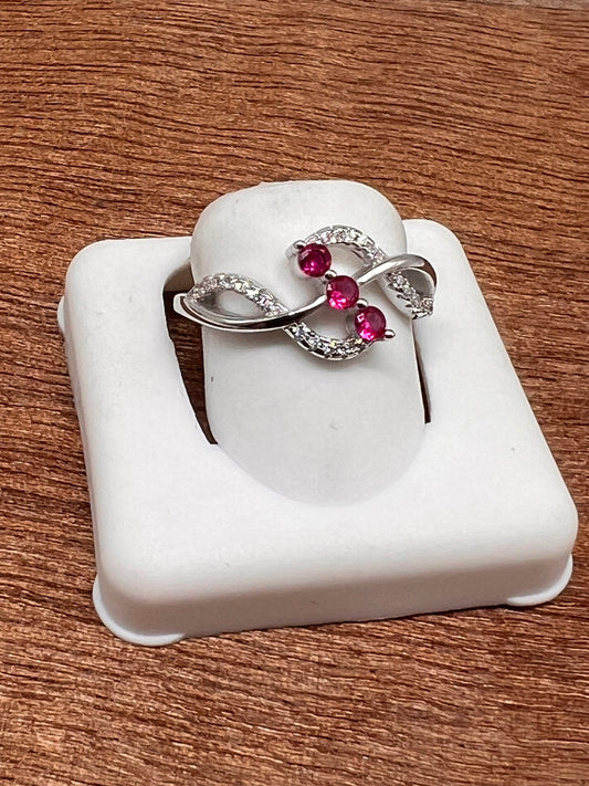 Real silver ruby ring