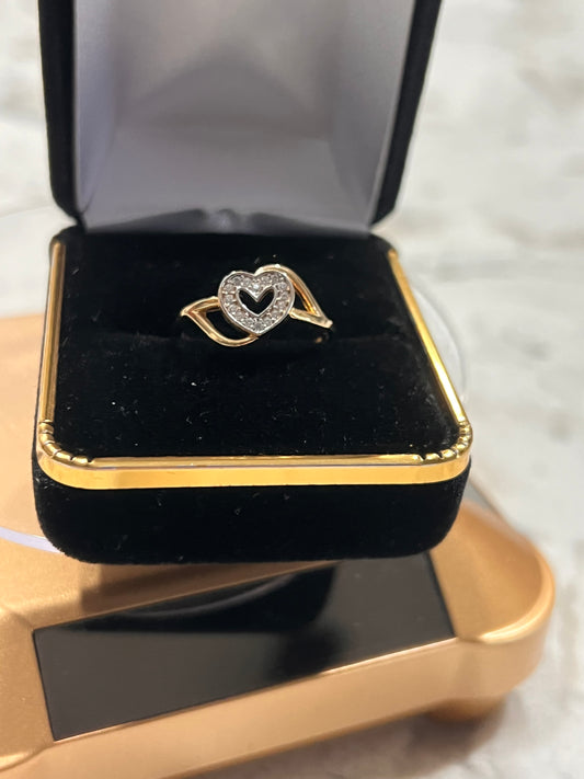 14k real gold heart ring