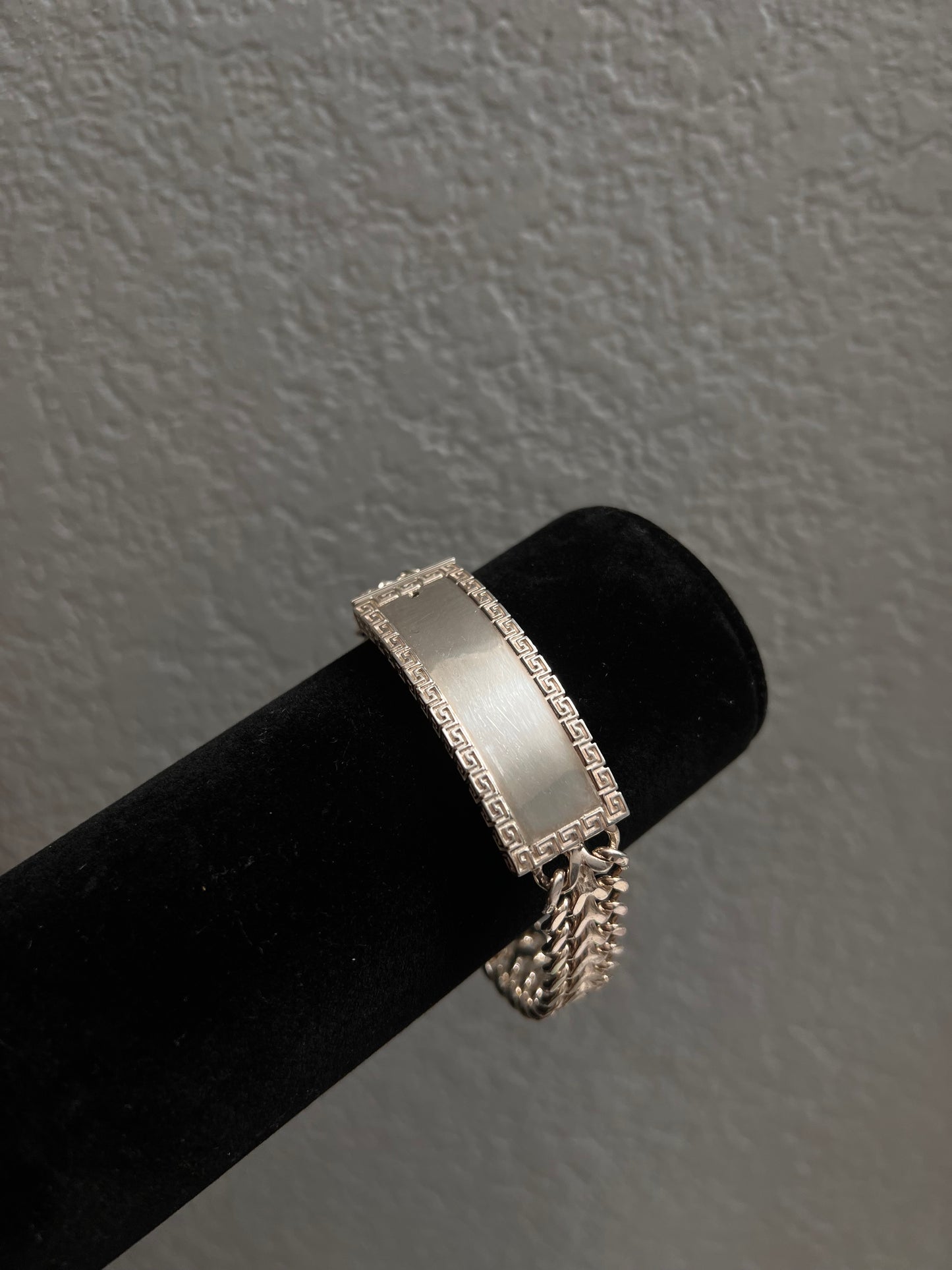 Versace style real silver ID bracelet