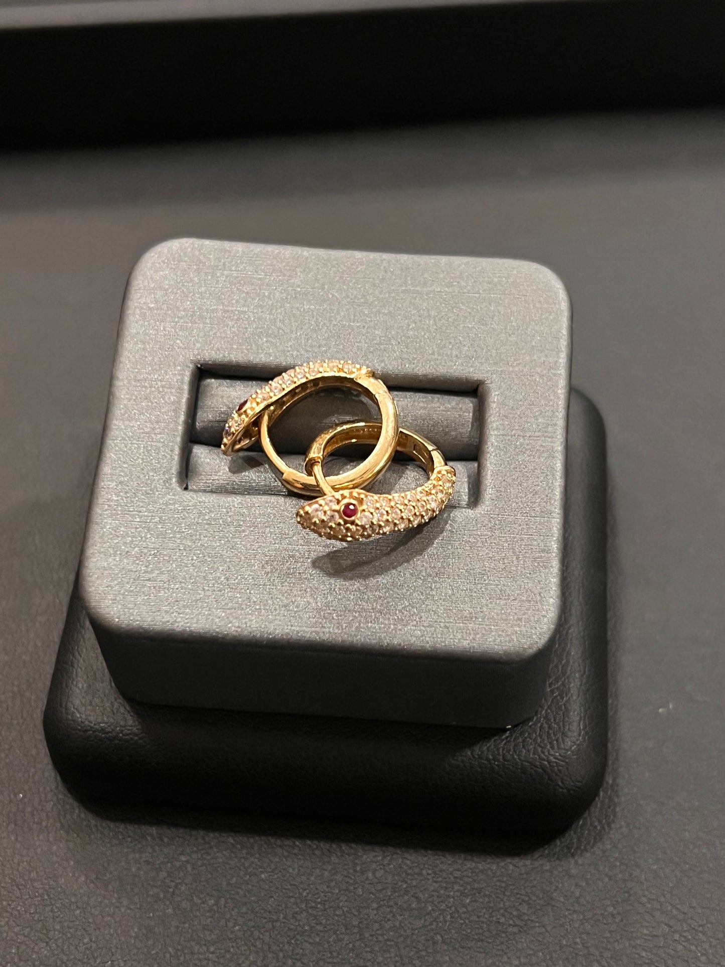 14k real gold snake hoops