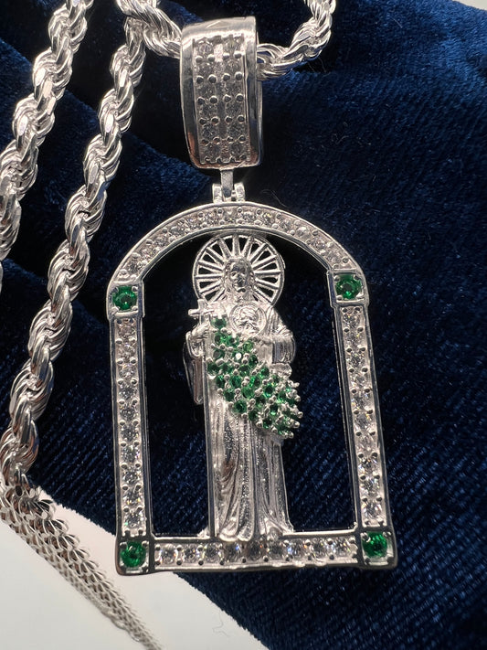 San Judas Emerald throne real silver