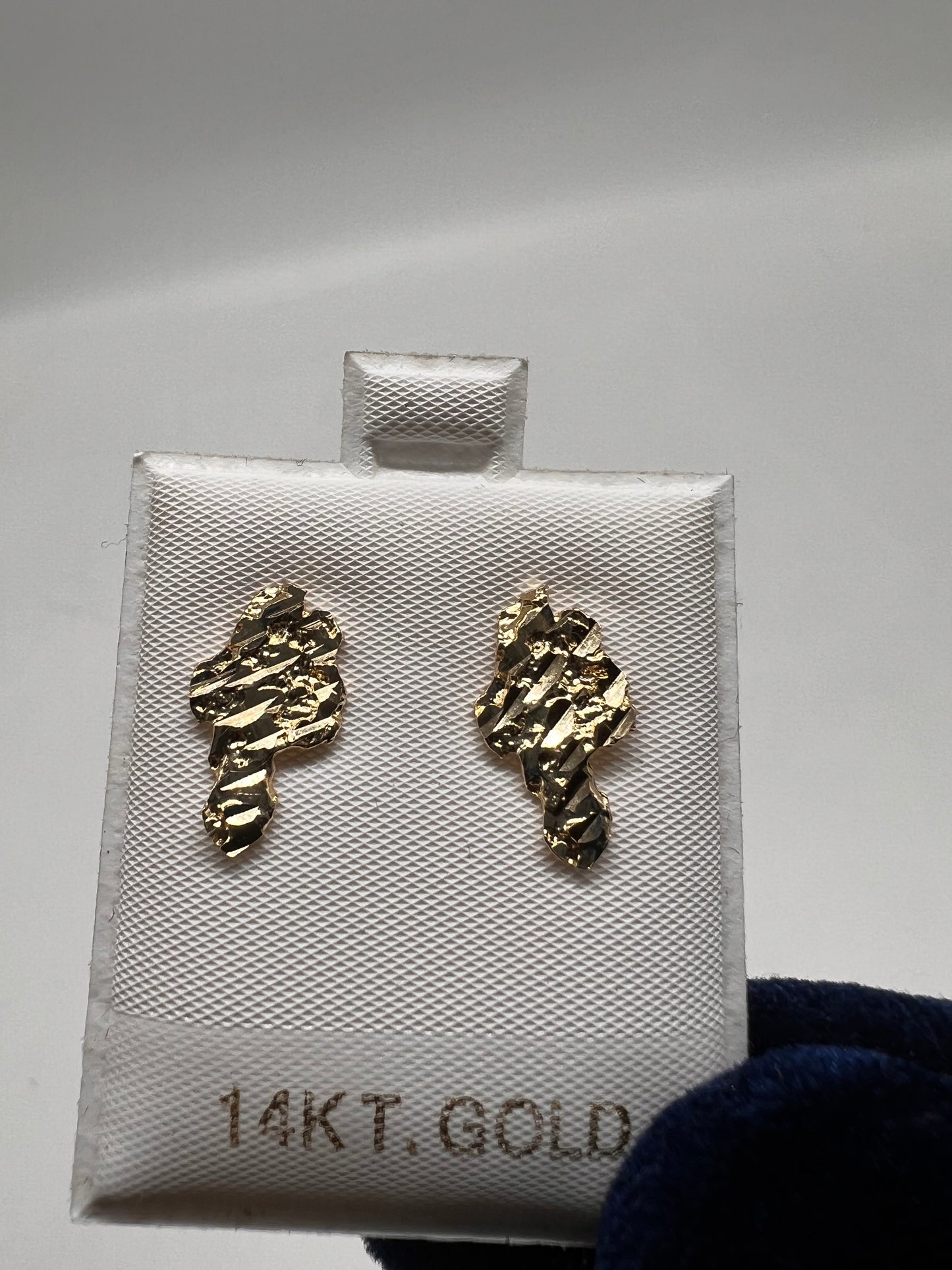 Nugget earrings 14k real gold