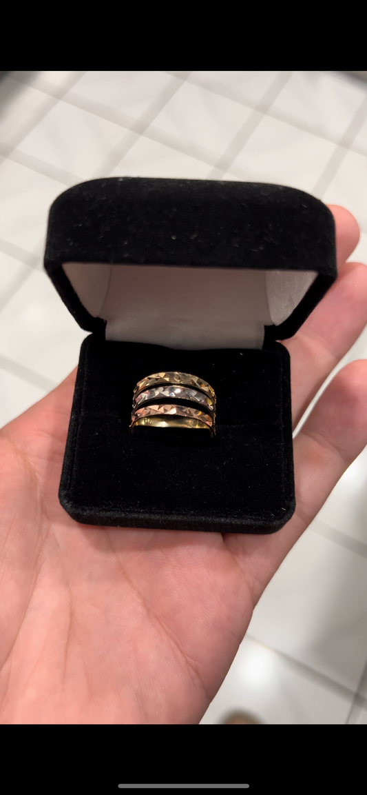14k real gold fin de semana ring