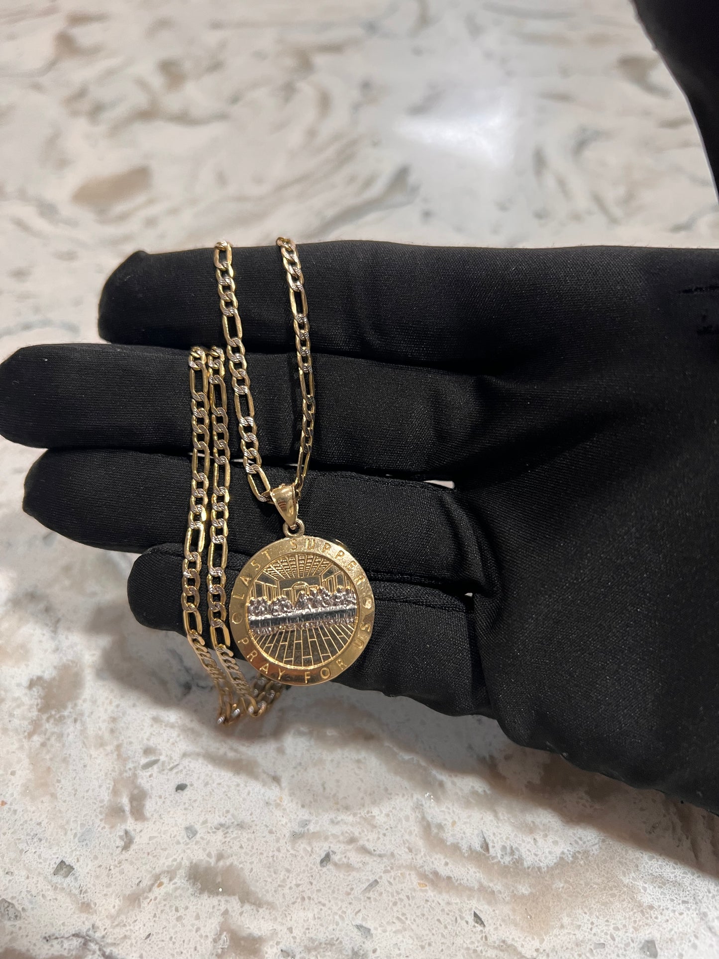 14k real gold last supper set
