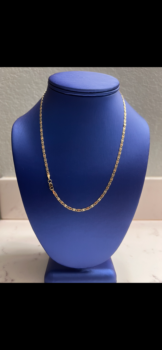 14k solid gold Valentino tri color chain