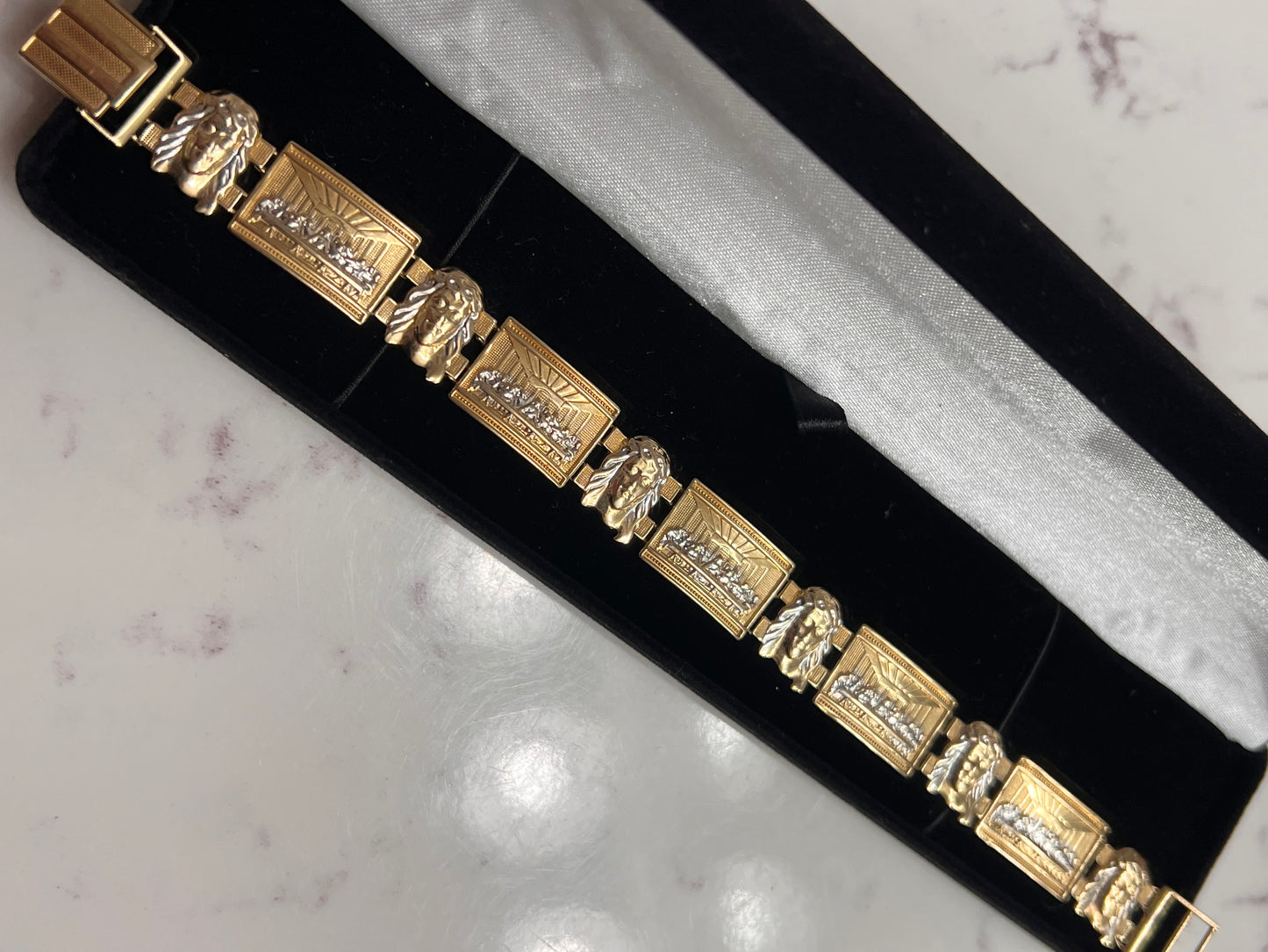 14k last supper bracelet very unique