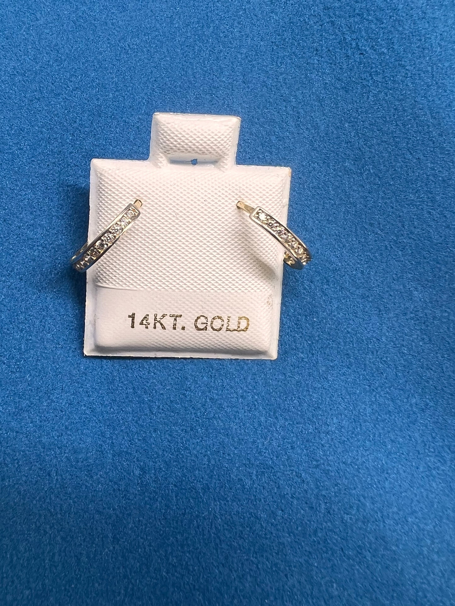 14k real gold 1 row small hoops