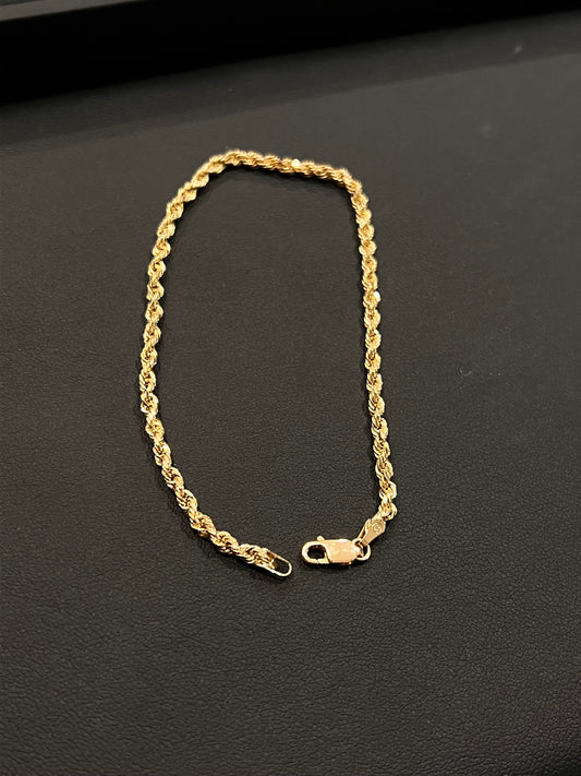 10k real gold rope bracelet 2.5mm