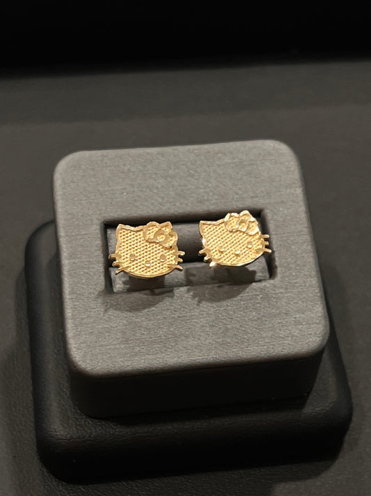 10k real gold hello kitty earrings