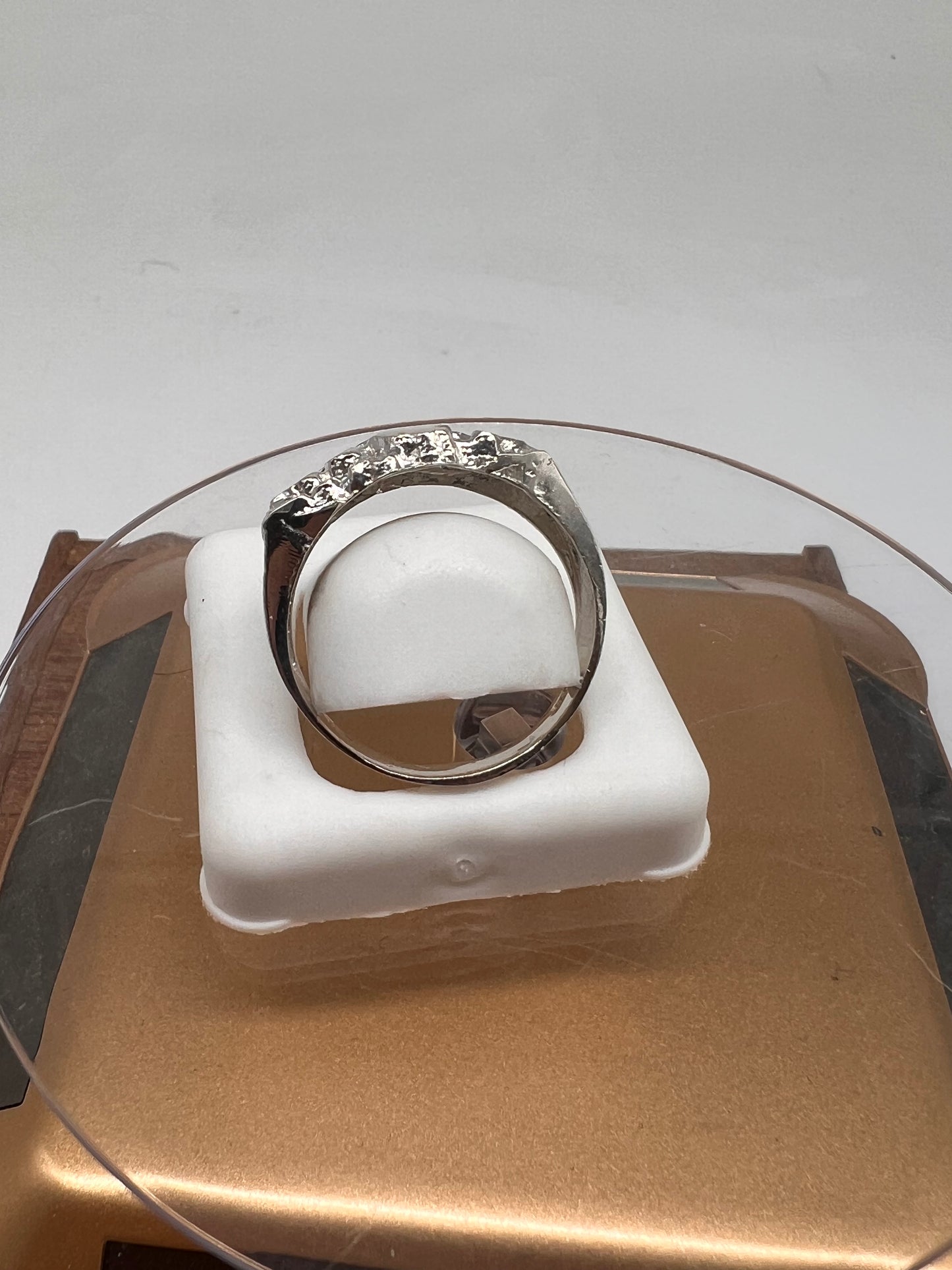 Real silver nugget ring