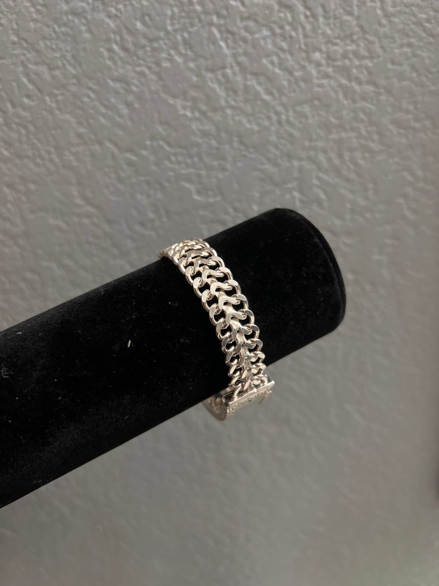 Versace style real silver ID bracelet