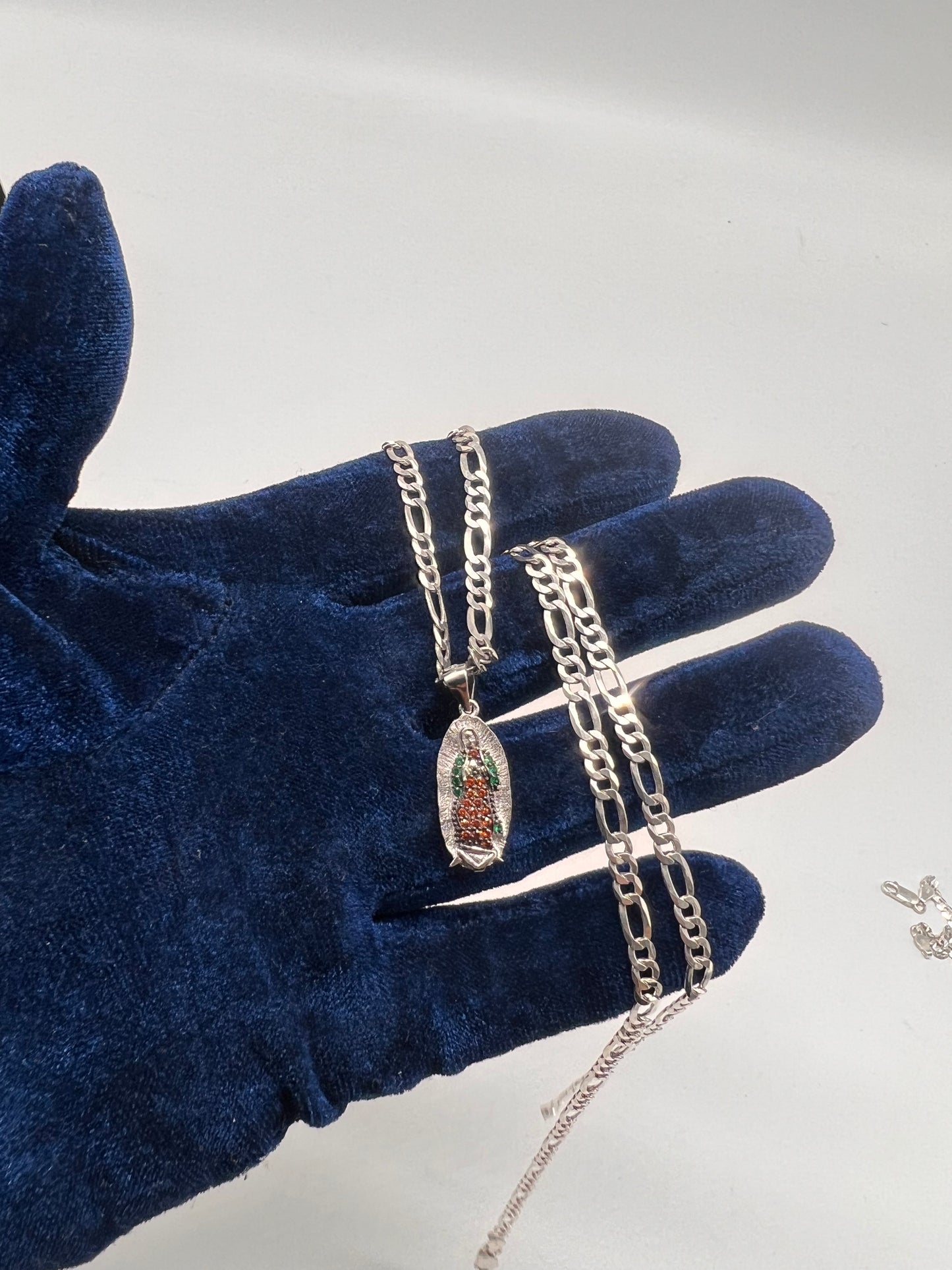 Small virgen Mary set real silver