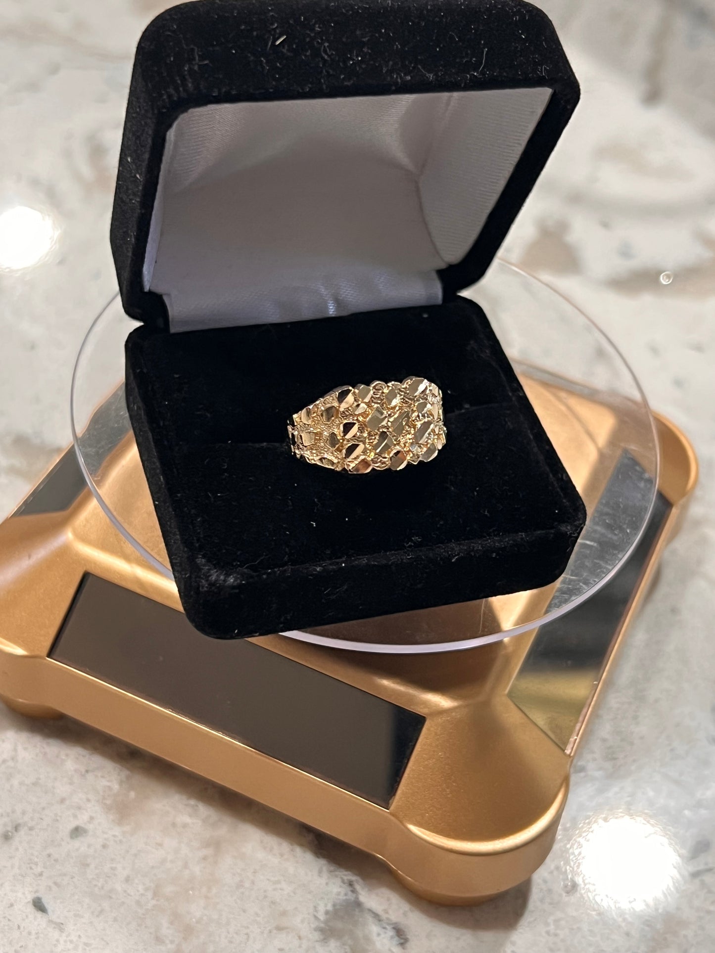 14k real gold nugget ring