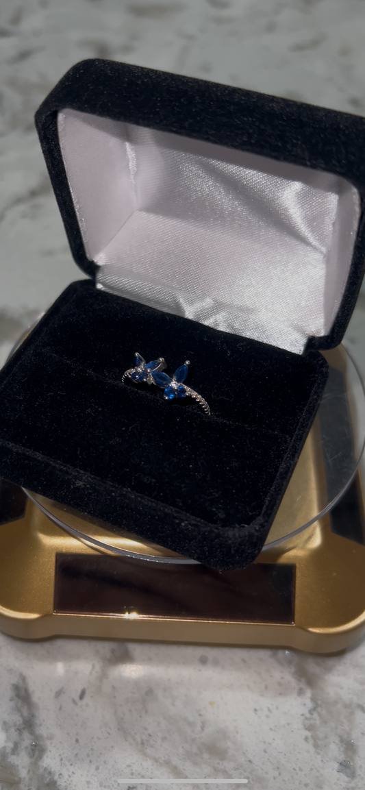 Real silver butterfly ring