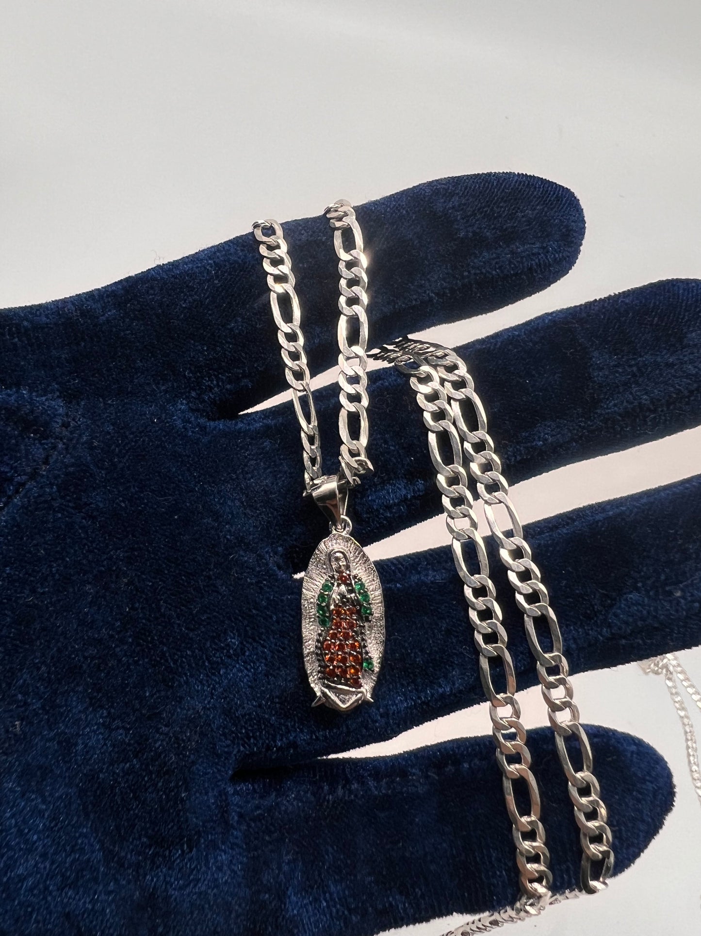 Small virgen Mary set real silver