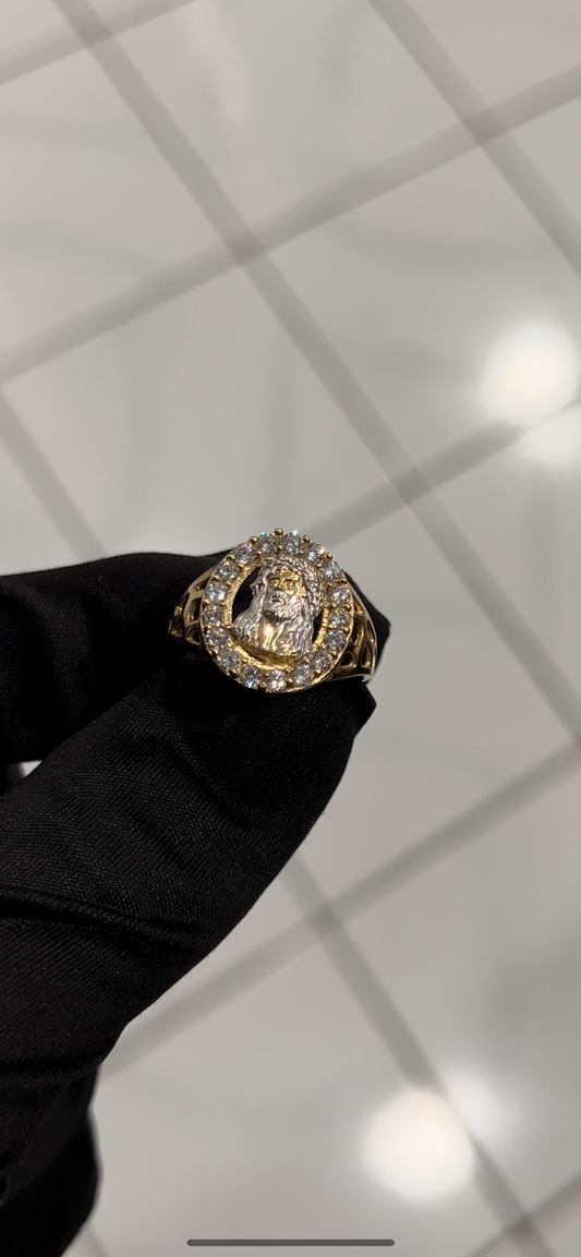 Jesus ring real 14k gold