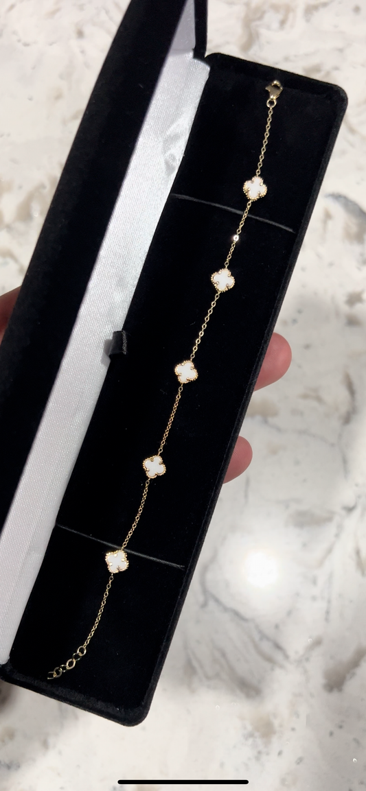 14k real gold van Cleef mother of pearl