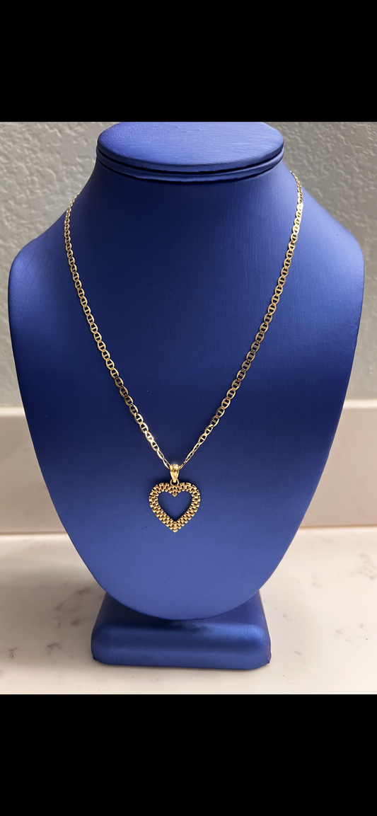 10k Rollie heart set necklace