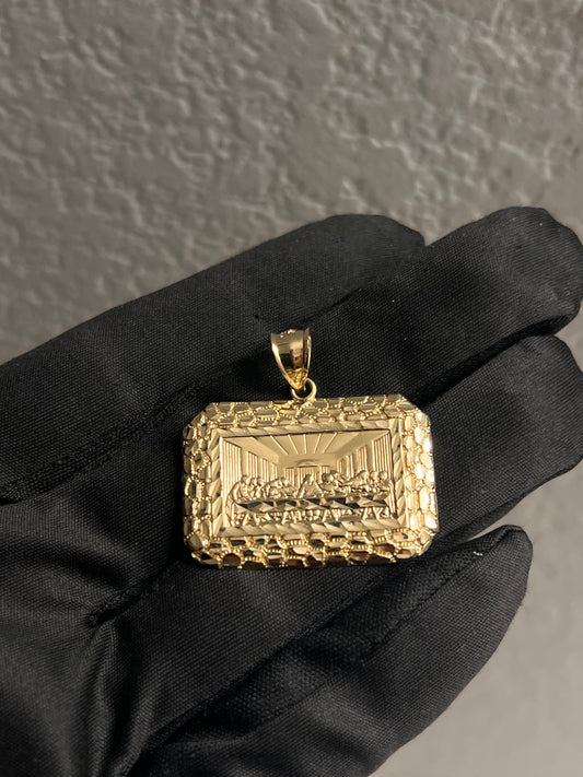 10k real gold last supper pendant