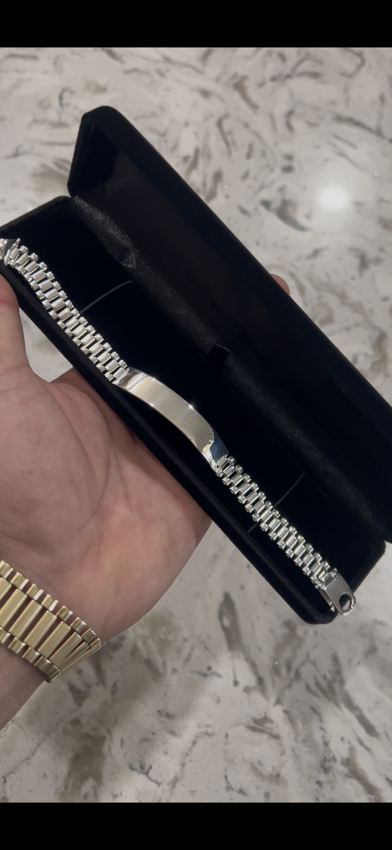 Real silver Rollie ID bracelet