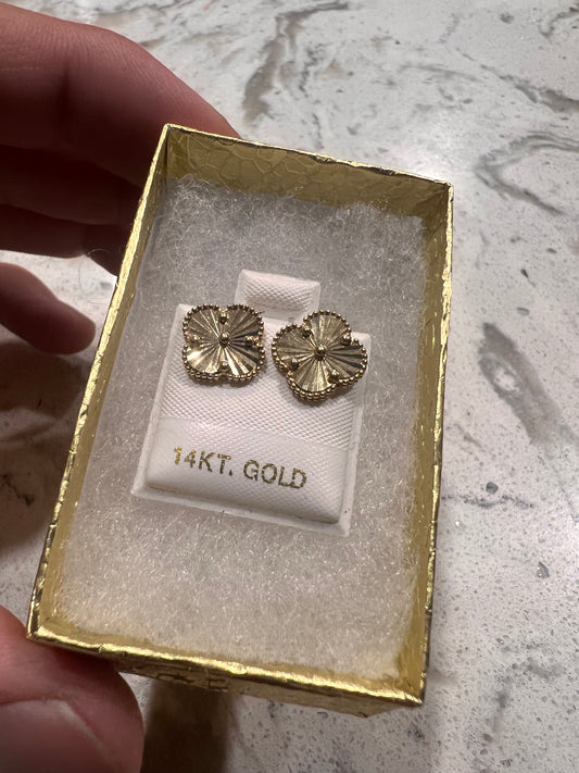 14k real gold van cleef all gold earrings