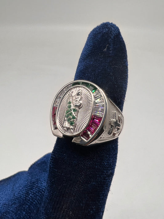 San Judas ring real silver