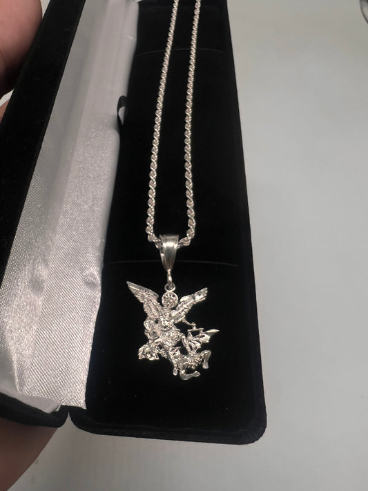Saint Michael real silver set smaller size