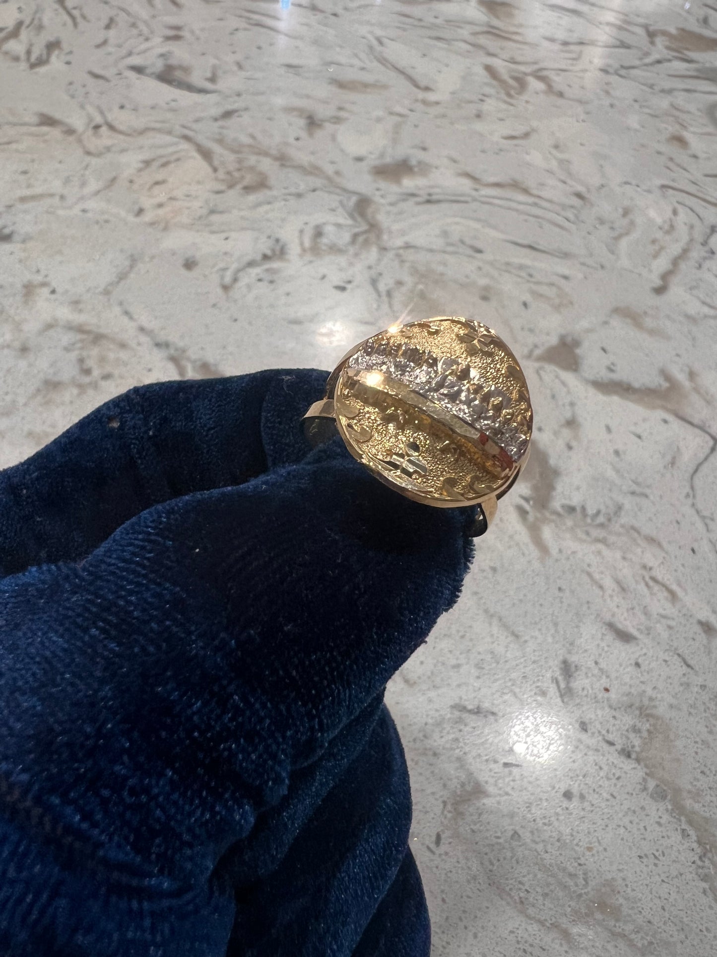 14k real gold last supper ring