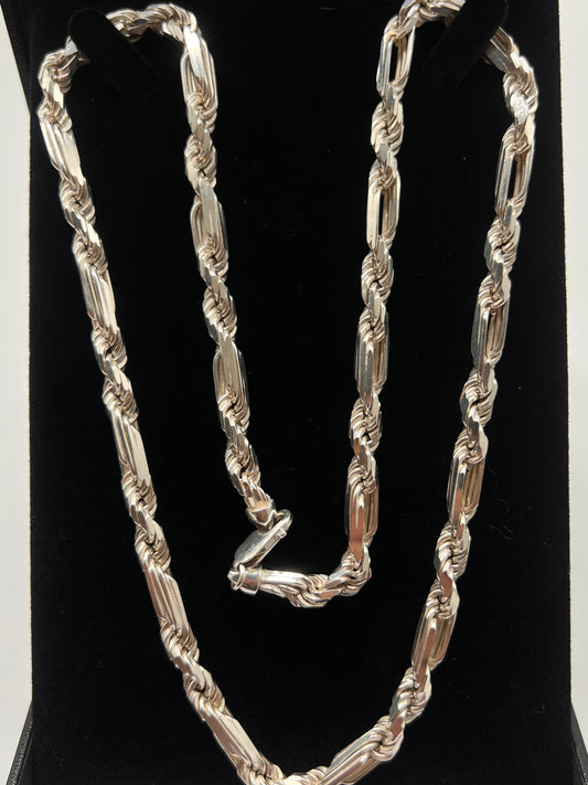 Figarope chain 7mm real silver 26inch