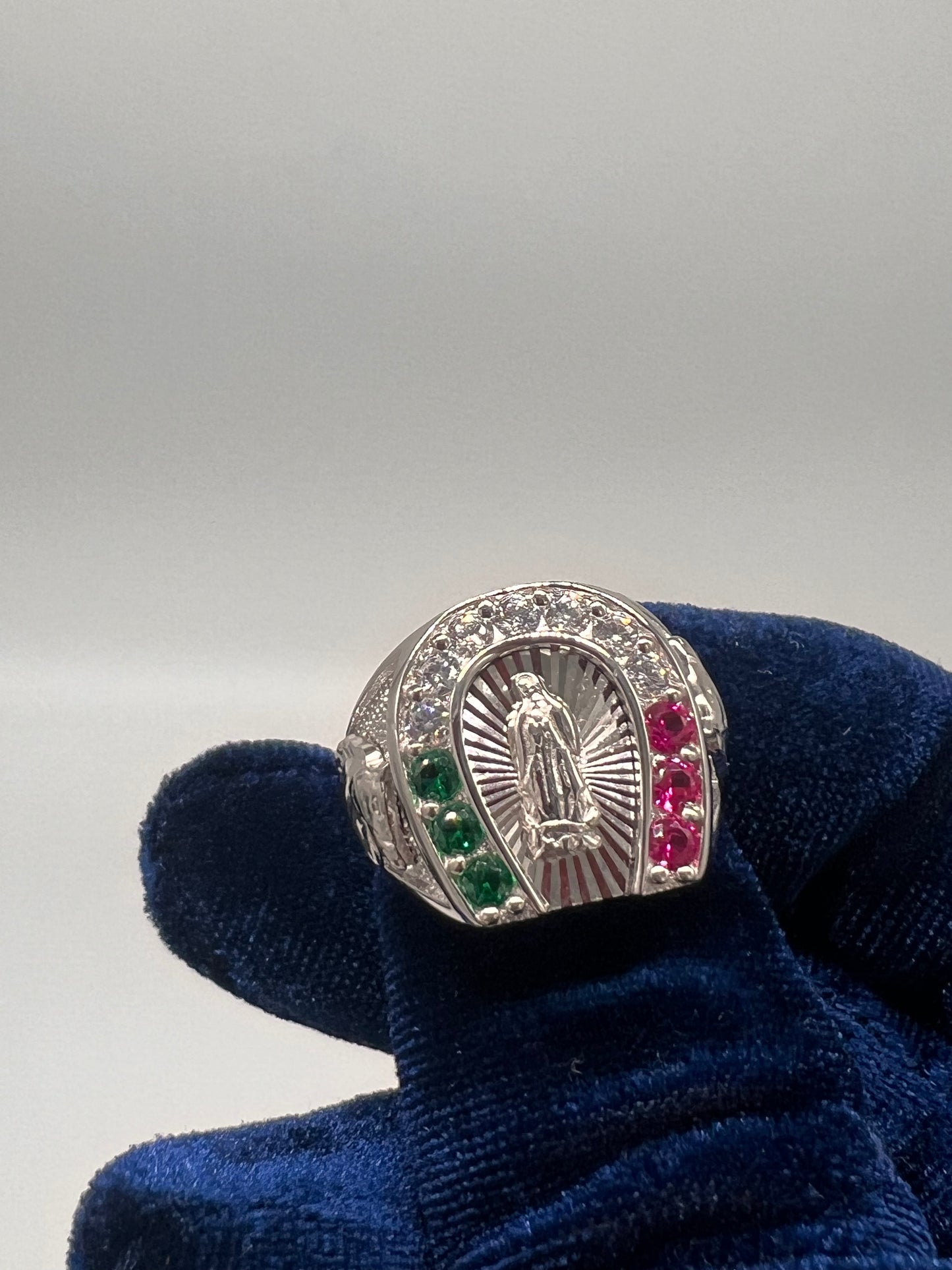 Virgen Mary ring MEX colors