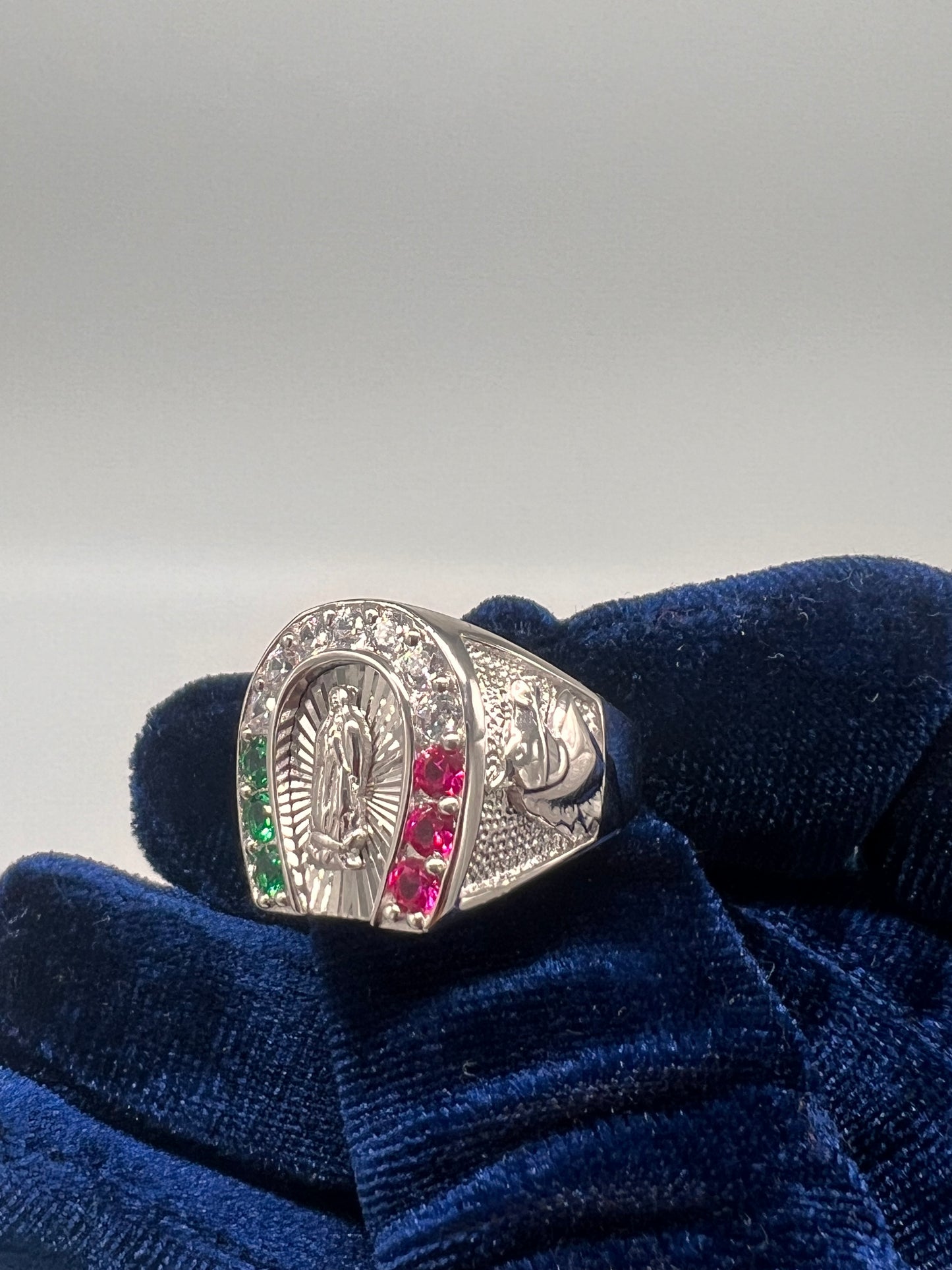 Virgen Mary ring MEX colors