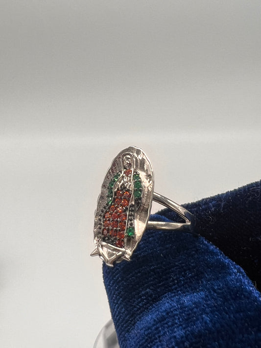 Virgen Mary ring real silver