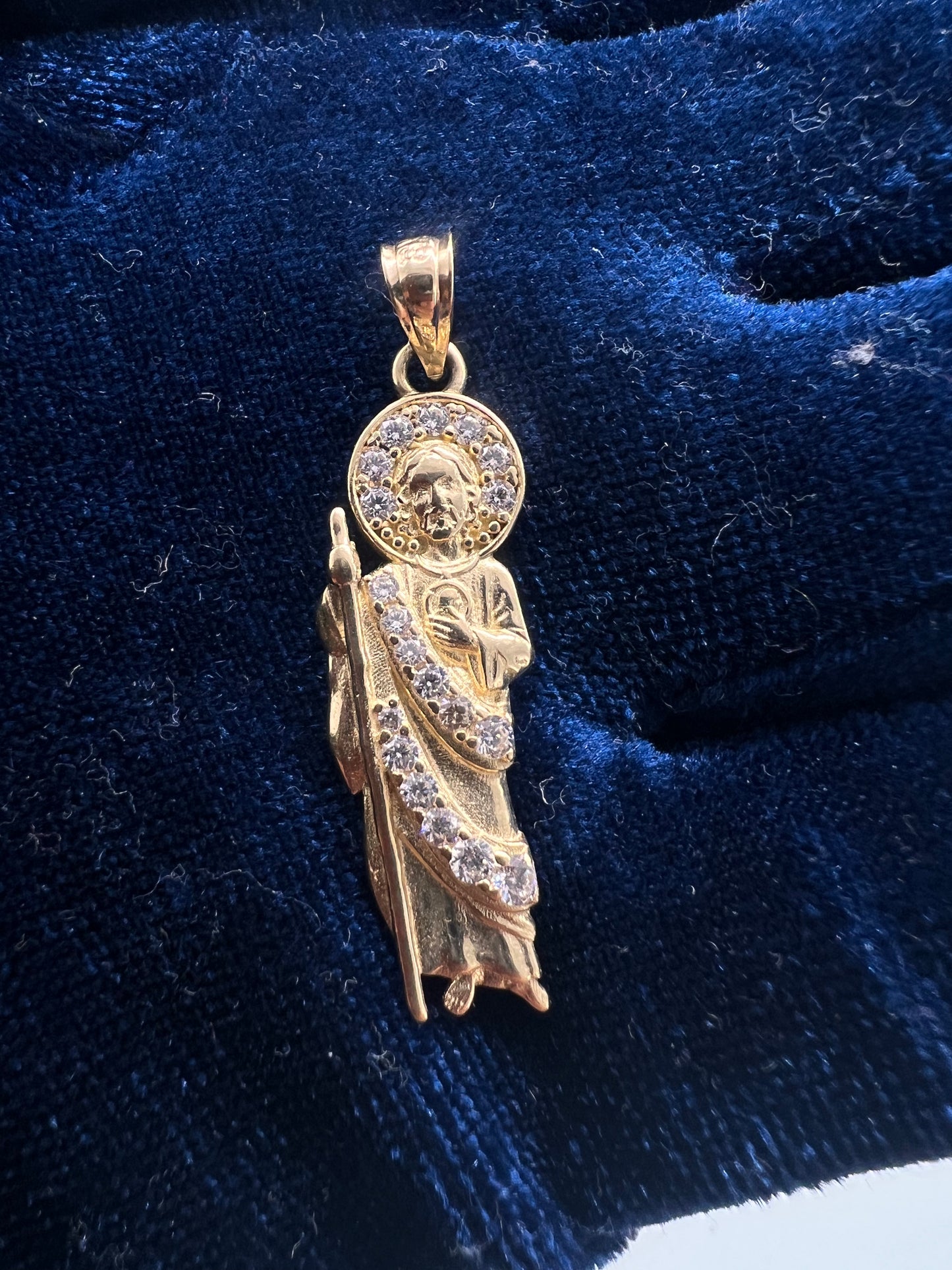 Mini San Judas 14k gold pendant