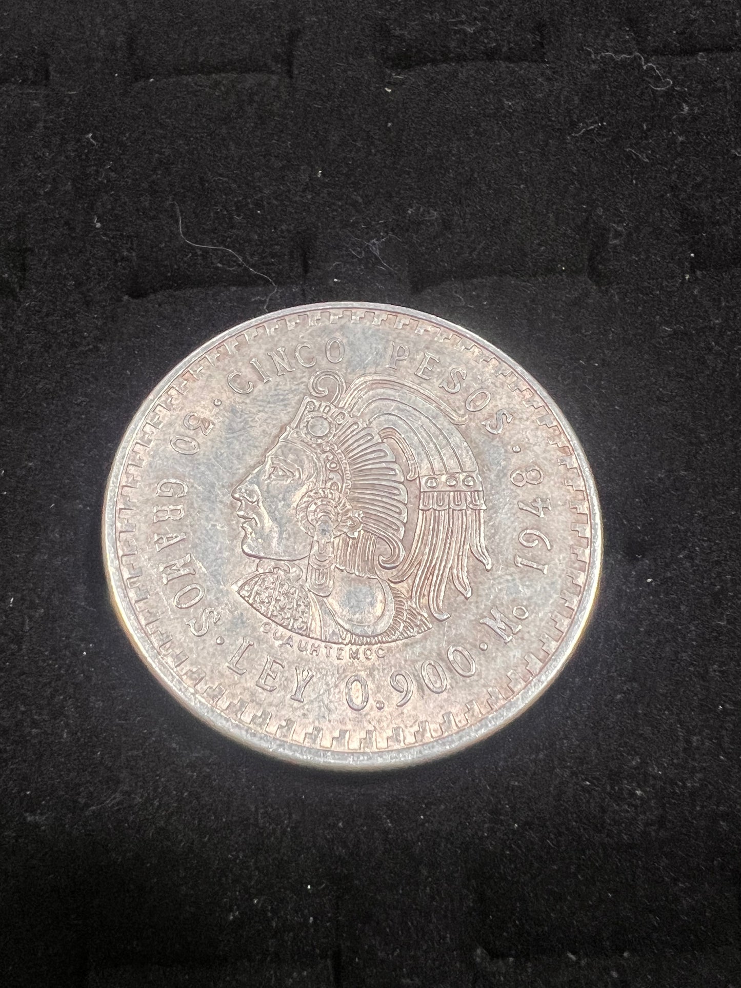 5 pesos 1948 original silver coin