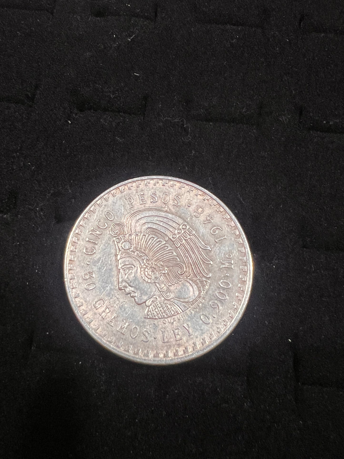 5 pesos 1948 original silver coin