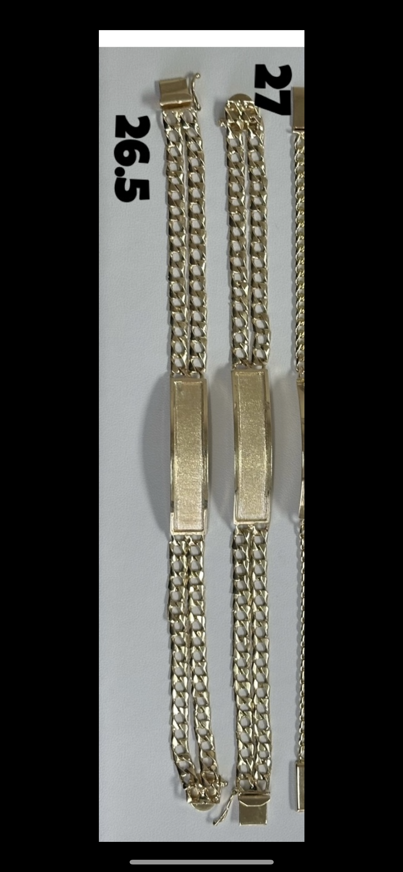 Double Row 14k real gold cuban Id Bracelet