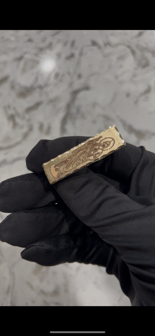 14k real gold 2 Finger ring with San Judas