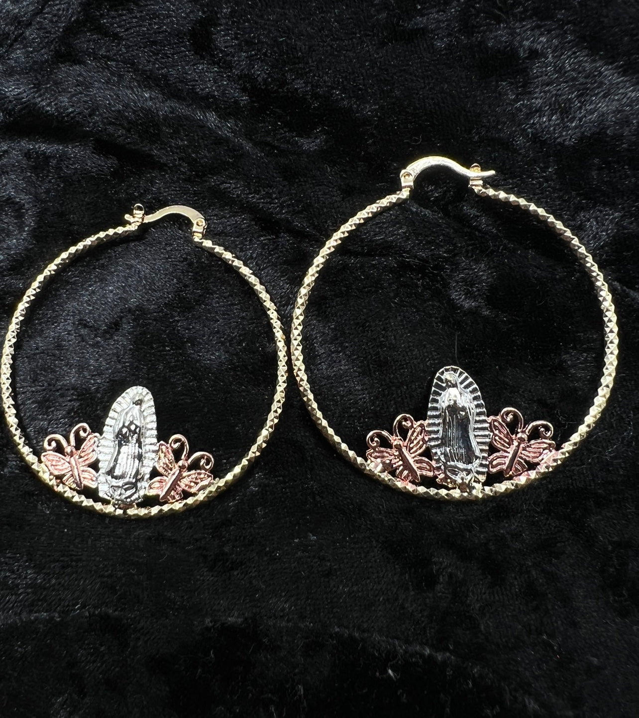 Large Virgen Mary Hoops